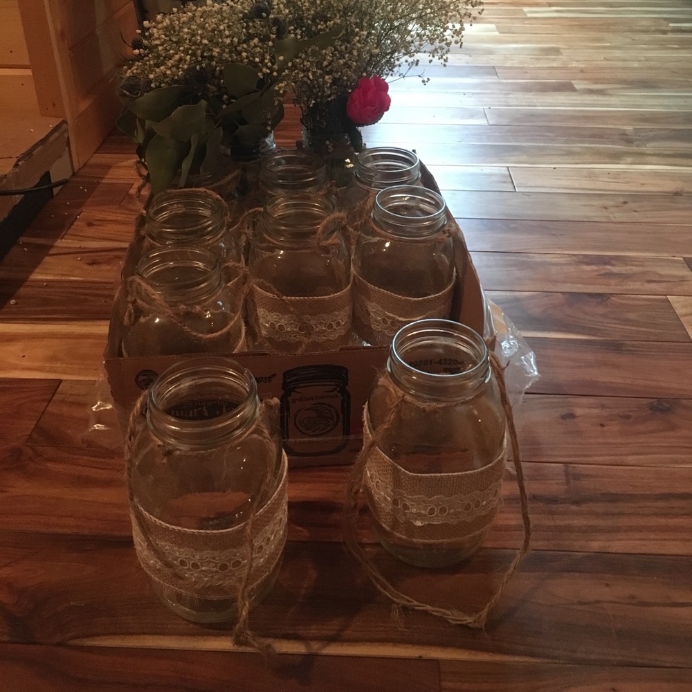 Decorated jars for weddings or parties ect.